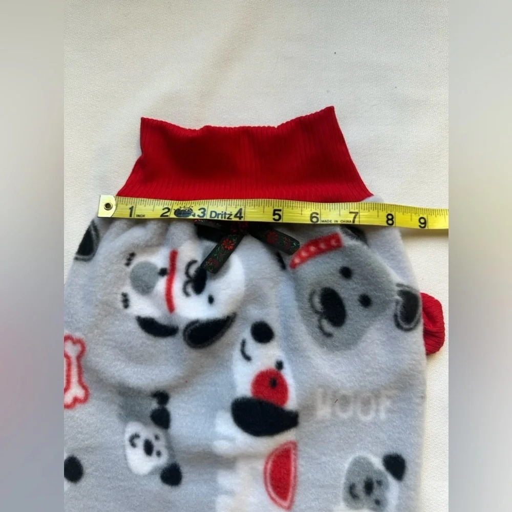 Handmade Dog Fleece Sweater | Size Large | Cozy Aesthetic | Red Trim | New